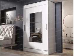 ЛДСП Шкаф-купе ЭЛЕГАНТ 1 Белый гладкий