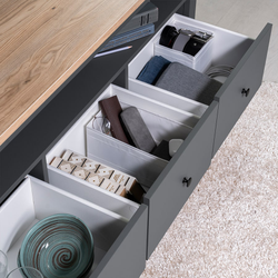 Сага Тумба 3 ящика 1312х622х414 серый/ясень