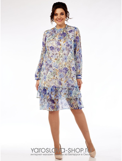 Модель: 2691.Шифоновое платье А-силуэта с цветочным принтом