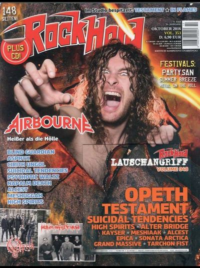 ROCK HARD Magazine October 2016 Airbourne Cover ИНОСТРАННЫЕ МУЗЫКАЛЬНЫЕ ЖУРНАЛЫ, INTPRESSSHOP