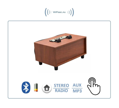 Bluetooth колонка СТЕРЕО, радио FM, с аккумулятором, для использования в помещении