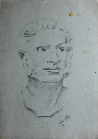 "Птица" бумага акварель Виноградов А. 1944 год