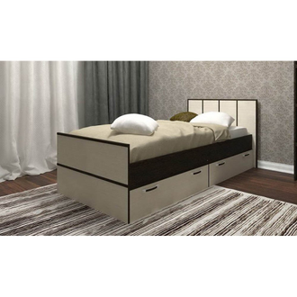 Кровать двуспальная "Сакура" 1600 с выдвижными ящиками (БТС)