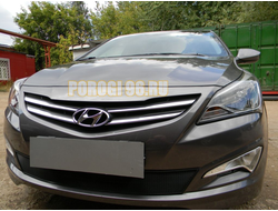 Защита радиатора Hyundai Solaris 2014-2017 black