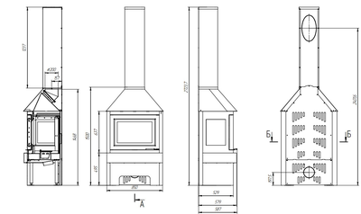 Камин ПРАГА три стекла, Экокамин (Россия)