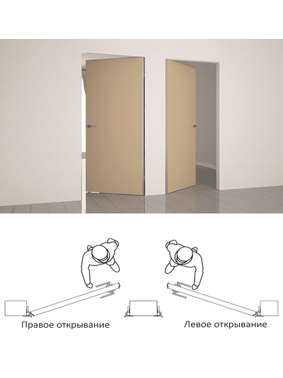 ДВЕРЬ СКРЫТОГО МОНТАЖА IFL9 REVERS (ВНУТРЕННЕЕ ОТКРЫВАНИЕ) СКРЫТОГО МОНТАЖА 59 мм. ДВЕРНОЕ ПОЛОТНО (ГРУНТ) ПОД ОТДЕЛКУ/ ЧЕРНАЯ КРОМКА с 3-х СТОРОН