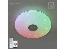 Estares св-к-люстра св/д управл. MUSIC RGB 60W(6000Lm) 2K-4K-6K 390x70 пульт ДУ хром/матовый IP20