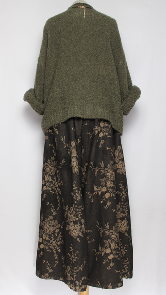 ДЖЕМПЕР КОРОТКИЙ "КИМОНО БУКЛЕ СТОЙКА" хаки до р.52