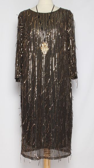 ПЛАТЬЕ НАРЯДНОЕ "ТАНЦУЮЩИЕ ПАЙЕТКИ" золото р.50-54, серебро р.54