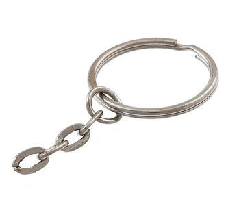 Кольцо с цепочкой основа для брелков серебро КР-5