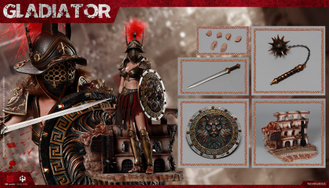 ПРЕДЗАКАЗ - Женщина-гладиатор в красном - ФИГУРКА 1/6 scale Imperial Legion-Imperial Female Warrior Red (HH18015) - HHmodel & HaoYuTOYS