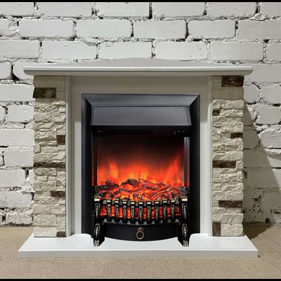 Угловой электрокамин Кимберли WT M1 с очагом Fobos