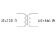 Схема электрическая принципиальная трансформатора однофазного ОСМ1-0,063-220/380В (63ВА, 220/380В)