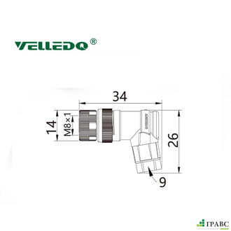 Клеммный соединитель VELLEDQ M8-F03S (розетка)