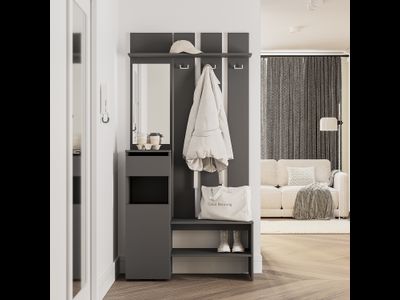 Прихожая Мия ПР-03 графит/графит 1000*2000* 376 мм