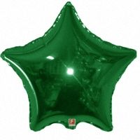 Шар (32&#039;&#039;/81 см) Звезда, Зеленый, 1 шт.