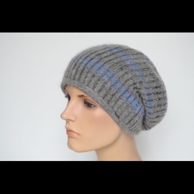 Серый женский берет со стразами Vizio Италия 8007 В