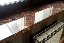 Установка подоконников эркерных из мрамора, гранита, пог.м.