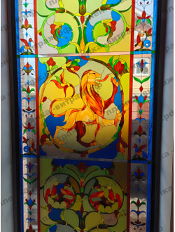 Витражная пленка, витражная пленка самоклеющаяся под заказ,пленочный витраж в старорусском стиле