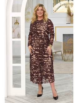 Платье сетка Лейла коричневый 58,60р