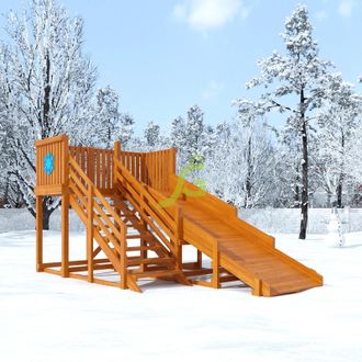 Деревянная зимняя горка IgraGrad Snow Fox, скат 4 м