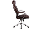 Кресло для руководителя из натуральной кожи LUX13 Коричневый + Хромированное пятилучие