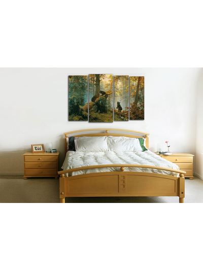 Модульная картина "Утро в сосновом лесу"