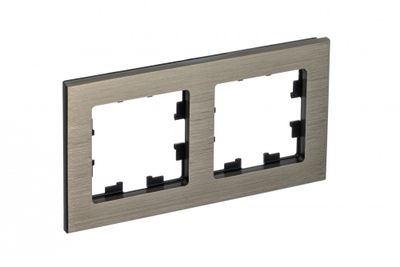 Рамка 2 поста металл латунь, серия AtlasDesign