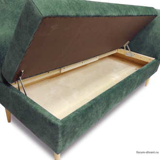 Кухонный ДИВАН "ФОРУМ-8Б" с боковой спинкой, Зеленый правый