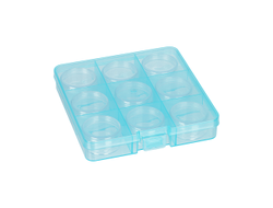 "Gamma" Коробка пластик для шв. принадл. OM-086-057 пластик 13.5 x 13.7 x 2.3 см  голубой\прозрачный
