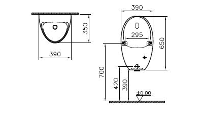 Писсуар Vitra Arkitekt с ИК-датчиком, сеть, 4106B003-5598