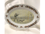 Тарелка овальная 30см. "Охотник с курцхааром и вальдшнеп"