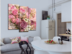 Модульная картина "Нежный букет. Пионы"