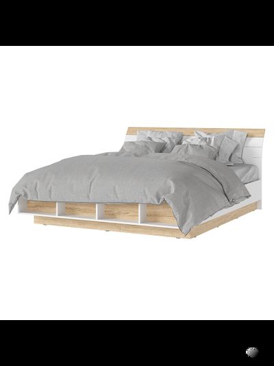 Санса КР-01 Кровать 1.4х2.0 Сонома/Белый