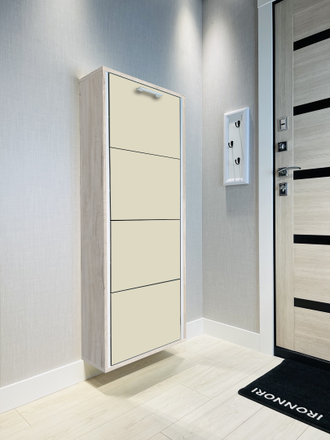 Обувница Айрон-4 Лайт (фасад стекло капучино)