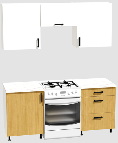 Кухня эконом 1,2 метра (600х600) Цвет: Белый/Дуб Сонома