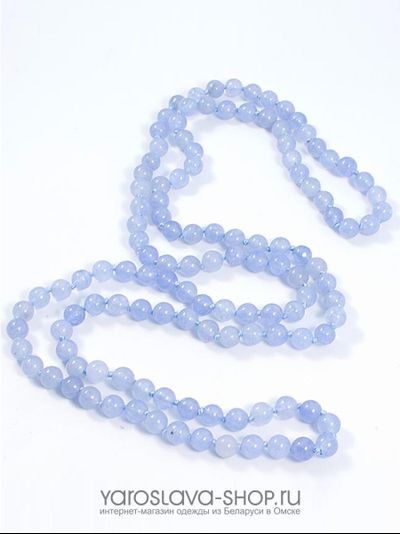 811224811КВ.  Бусы из голубого кварцита.