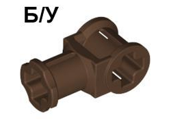 ! Б/У - Technic, Axle Connector with Axle Hole, Brown (32039 / 4130156 / 4141419) - Б/У