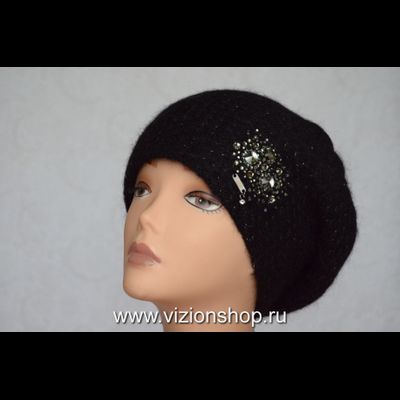 Женский берет осень - зима 2019 - 2020 Vizio Италия 6465 черный