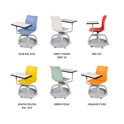 Стул аудиторный COLLEGE со столиком (на крутящемся основании) (красный)