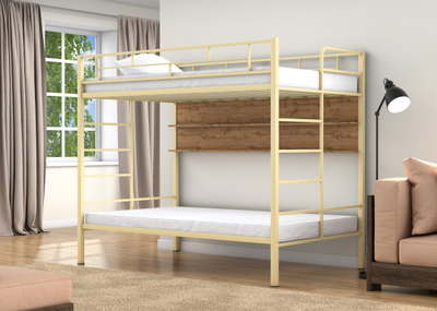 Двухъярусная кровать Валенсия 120 Твист Слоновая кость полка дуб крафт табак