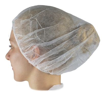 Шапочка одноразовая "Шарлотта", белая (100 шт.)