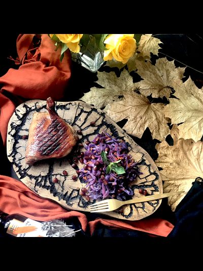 спил дуба с прожигом