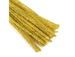 Синельная проволока золотая металлик пушистая 100 штук для рукоделия
