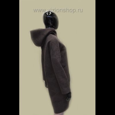Пальто  весна с капюшоном Арти мода Arti moda 1777 коричневое