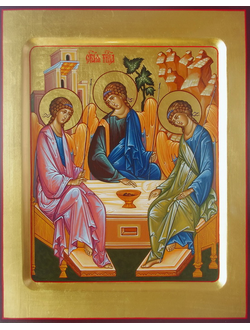 Троица Пресвятая. Рукописная икона. 22х28см.
