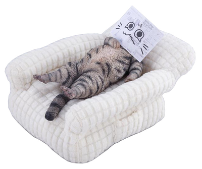 Котик на софе (серый) - Коллекционная фигурка 1/6 Lazybones Cat (JXK293A) - JXK