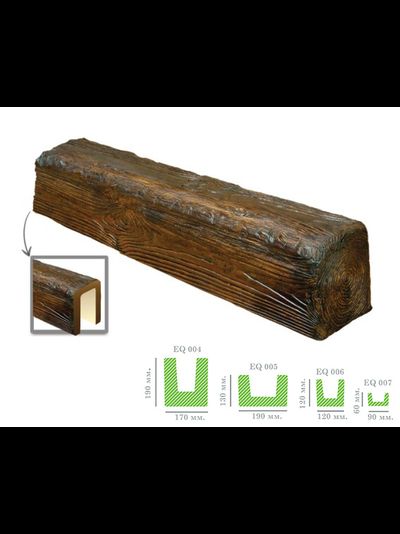 Декоративная балка из полиуретана Fabello Decor - Рустик - EQ 007 (60х90х2000) под покраску