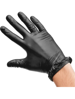 Перчатки одноразовые M (100 шт., черные, ТПЭ)