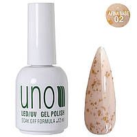 ЦВЕТНАЯ БАЗА UNO AFINA 12 ML. (с золотой паталью) 02